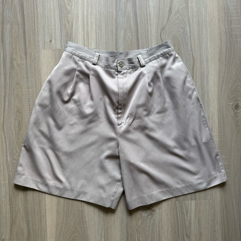 Trouser Shorts Vintage Women’s 8 Beige Sportfolio Pleated Tan